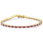 <span style="color:purple">SPECIAL!</span> 6.09ct G SI 14K Yellow Gold Ruby Gemstones Bracelet 7" Long