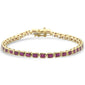 <span style="color:purple">SPECIAL!</span>8.20ct G SI 14K Yellow Gold Ruby Gemstones Bracelet 7" Long