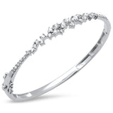 1.24ct G SI 14K White Gold Diamond Bangle Bracelet 59mm