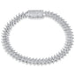 <span style="color:purple">SPECIAL!</span>4.20ct G SI 14K White Gold Round Diamond 9MM Spike Cuban Bracelet 8" Long