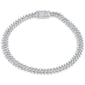 <span style="color:purple">SPECIAL!</span>2.37ct G SI 14K White Gold Round Diamond 7MM Spike Cuban Bracelet 8" Long