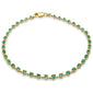 <span style="color:purple">SPECIAL!</span>1.50ct G SI 14K Yellow Gold  Natural Emerald Gemstones Bracelet 7.5" Long