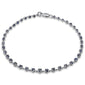 <span style="color:purple">SPECIAL!</span>1.87ct G SI 14K White Gold Blue Sapphire Gemstone Bracelet 7.5" Long