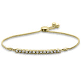 .39ct G SI 14K Yellow Gold Diamond Adjustable Bola Bracelet 7" Long Adjustable