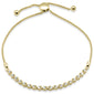 <span style="color:purple">SPECIAL!</span>.25ct G SI 14K Yellow Gold Diamond Adjustable Bola Bracelet 7" Long Adjustable