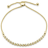 <span style="color:purple">SPECIAL!</span>.25ct G SI 14K Yellow Gold Diamond Adjustable Bola Bracelet 7" Long Adjustable