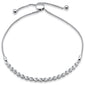 <span style="color:purple">SPECIAL!</span>.25ct G SI 14K White Gold Diamond Adjustable Bola Bracelet 7" Long Adjustable