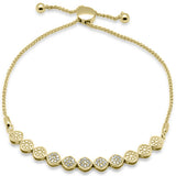 .24ct G SI 14K Yellow Gold Diamond Adjustable Bola Bracelet 7.25" Long Adjustable