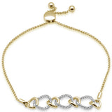 .24ct G SI 14K Yellow Gold Diamond Adjustable Bola Bracelet 7.25" Long Adjustable
