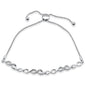 <span style="color:purple">SPECIAL!</span>.19ct G SI 14K White Gold Diamond Infinity Adjustable Bola Bracelet 7.25" Long Adjustable