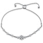 <span style="color:purple">SPECIAL!</span>.20ct G SI 14K White Gold Diamond Adjustable Bola Bracelet 7.25" Long Adjustable