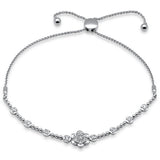 <span style="color:purple">SPECIAL!</span>.20ct G SI 14K White Gold Diamond Adjustable Bola Bracelet 7.25" Long Adjustable