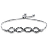 <span style="color:purple">¡ESPECIAL!</span>.13ct G SI Brazalete de Diamantes Infinito Ajustable de Oro Blanco 14K de 7.25" de Largo