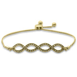 .13ct G SI 14K Yellow Gold Diamond Infinty Adjustable Bola Bracelet 7.25" Long Adjustable