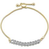 .47ct G SI 14K Yellow Gold Diamond Cuban Style Adjustable Bola Bracelet 7.25" Long Adjustable