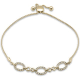 .20ct G SI 14K Yellow Gold Diamond Adjustable Bola Bracelet 7.25" Long Adjustable