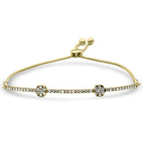 .75ct G SI 14K Yellow Gold Diamond Adjustable Bola Bracelet 7.25" Long Adjustable