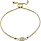 <span style="color:purple">SPECIAL!</span>.06ct G SI 14K Yellow Gold Diamond Adjustable Bola Bracelet 7" Long Adjustable