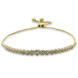 .24ct G SI 14K Yellow Gold Diamond Graduated Adjustable Bola Bracelet 7" Long Adjustable