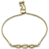 <span style="color:purple">¡ESPECIAL!</span> Pulsera de bola ajustable de oro amarillo de 14 quilates con diamante de 0,13 ct G SI de 18,4 cm de largo