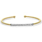 <span style="color:purple">SPECIAL!</span> .49ct G SI 14K Yellow Gold Diamond Beaded Style Open Bangle Bracelet