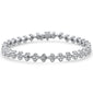 <span style="color:purple">SPECIAL!</span>2.99ct G SI 14K White Gold Diamond Clover Style Bracelet 7" Long