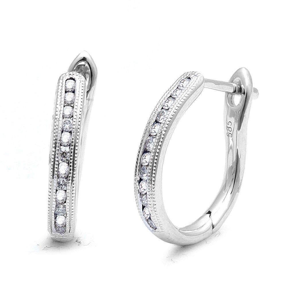 .16CT Round Diamond Hoop Earrings