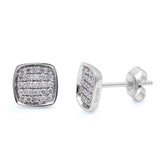 <span>¡LIQUIDACIÓN DE DIAMANTES! </span> Pendientes solitarios con diamantes talla princesa de 0,29 quilates en oro blanco de 14 quilates