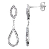 .25ct Diamond 14kt White Gold Drop Dangle Pear Tear drop Shaped Earrings