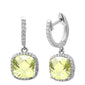 <span>GEMSTONE CLOSEOUT! </span> 3.26ct Cushion Cut Lemon 14k White Gold Diamond Drop Dangle Earrings