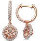 <span>GEMSTONE CLOSEOUT! </span> 14kt Rose Gold 1.93cts Round Morganite Gemstone & Diamond Earrings