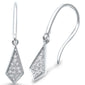 .08ct G SI 14kt White Gold Modern Diamond Drop Dangle Earrings