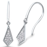<span>¡LIQUIDACIÓN DE DIAMANTES! </span>Pendientes Modernos Colgantes de Oro Blanco de 14kt con Diamantes de .08ct G SI