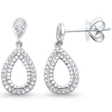 .22ct G SI 14kt White Gold Pear Drop Dangle Diamond Earrings