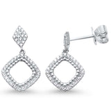 .26ct G SI 14kt White Gold Modern Trendy Drop Dangle Diamond Stud Earrings