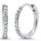 <span style="color:purple">SPECIAL!</span>.30ct 14k White Gold Diamond Hoop Huggie Earrings