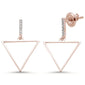 .08ct 14k Rose Gold Diamond Trendy Triangle Earrings