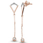 .19ct 14kt Rose Gold Diamond Trendy Drop Dangle Earrings