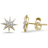 <span>DIAMOND CLOSEOUT! </span>.10ct 14kt Yellow Gold Trendy Starburst Diamond Stud Earrings