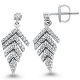 .40ct 14k White Gold Diamond Modern Chevron Drop Earrings