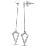 .25ct 14k White Gold Diamond Modern Drop Dangle Earrings