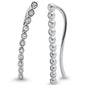 .34ct 14k White Gold Bezel Diamond Line Earrings