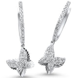 .35ct 14k White Gold Diamond Butterfly Earrings