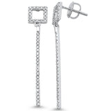 .37ct 14k White Gold Diamond Drop Dangle Earrings