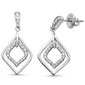 .32ct 14k White Gold Drop Dangle Modern Shape Diamond Earrings