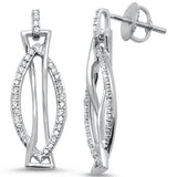 .28ct 14k White Gold Modern Design Drop Diamond Earrings