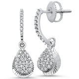 <span>DIAMOND CLOSEOUT! </span>.29ct 14k White Gold Drop Dangle Studs Diamond Earrings