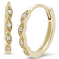 .08ct 14k Yellow Gold Diamond Hoop Huggie Earrings