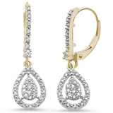 .40ct 14k Yellow Gold Pear Tear Drop Dangle Diamond Earrings