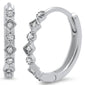 .15ct 14k White Gold Hoop Huggie Diamond Earrings
